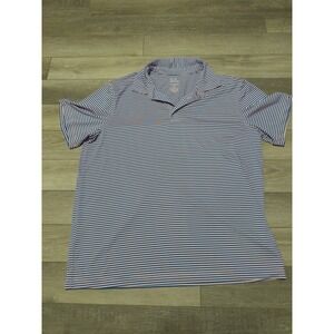 Croft & Barrow‎ Polo Mens XXL Pink Blue Striped Performance Short Sleeve Shirt